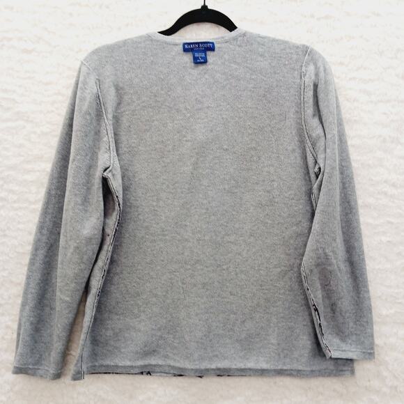 Sweater Button-Up Cardigan Size LP Paisley Whimsycore Witchy Academia Indie Boho - Picture 11 of 13